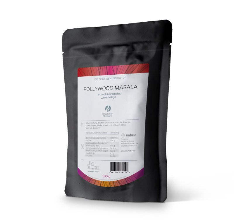 Grillfürst Bollywood Masala - Tandoori-Gewürzmischung - Nachfüllbeutel 100g