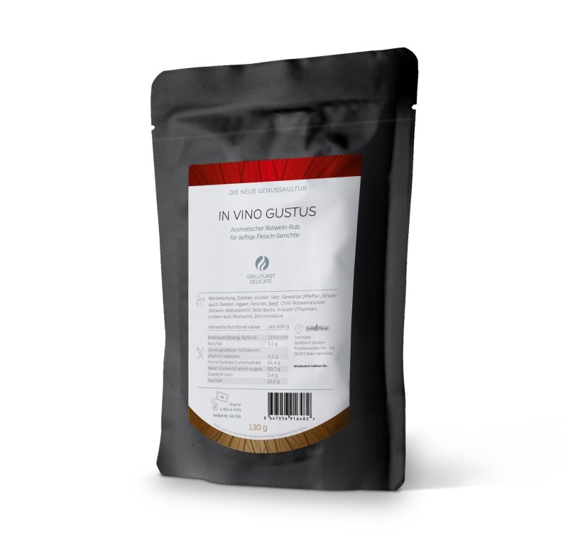 Grillfürst In Vino Gustus - Rotwein-Rub - Nachfüllbeutel 130g