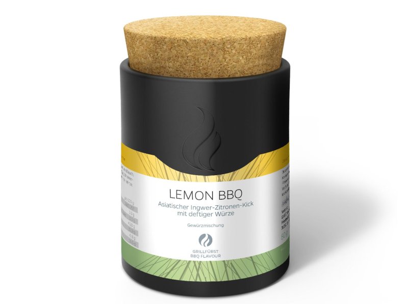 Grillfürst Lemon BBQ - Gewürzmischung BBQ Rub - Keramikdose 80g