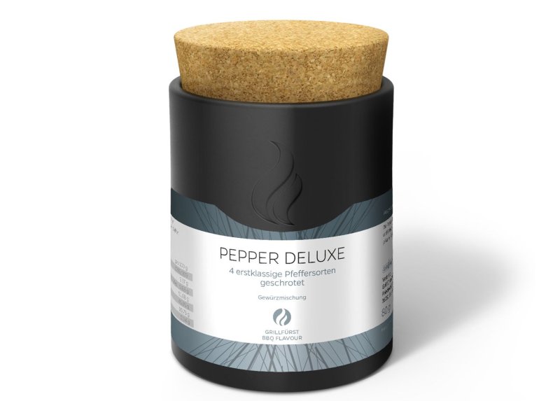 Grillfürst Pepper Deluxe - Pfeffer-Finisher - Keramikdose 80g