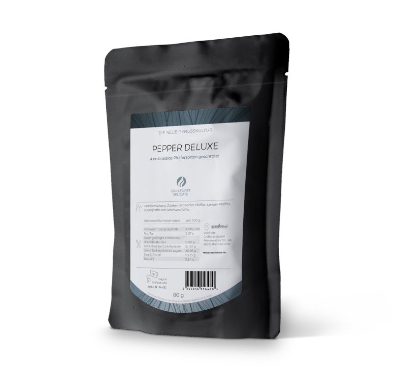 Grillfürst Pepper Deluxe - Pfeffer-Finisher - Nachfüllbeutel 80g