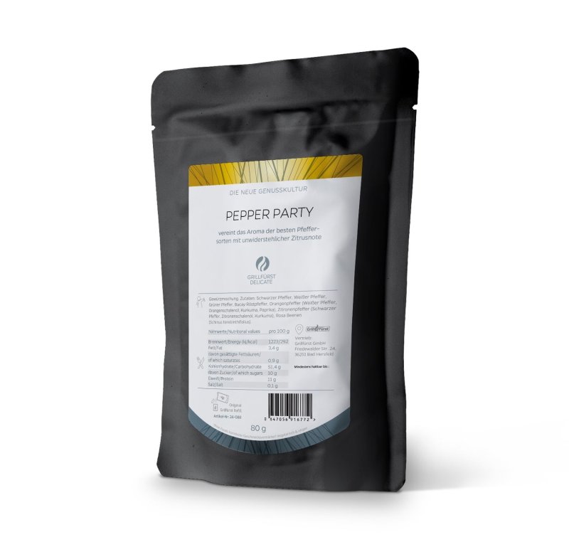 Grillfürst Pepper Party - Cuvée Pfeffermischung - Nachfüllbeutel 80g