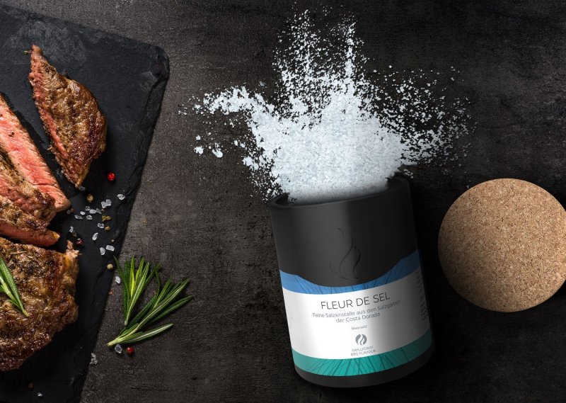 Grillfürst Fleur de Sel - Mediterranes Meersalz - Keramikdose 130g