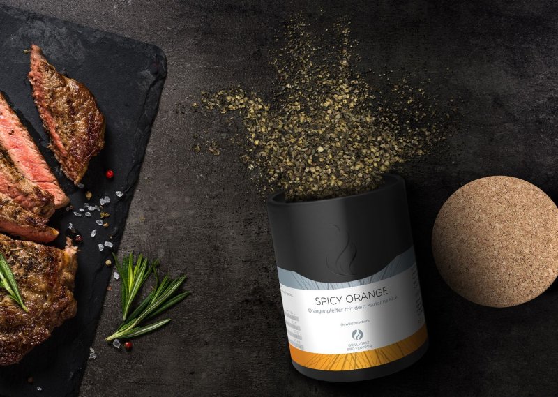 Grillfürst Spicy Orange - Orangenpfeffer - Keramikdose 90g