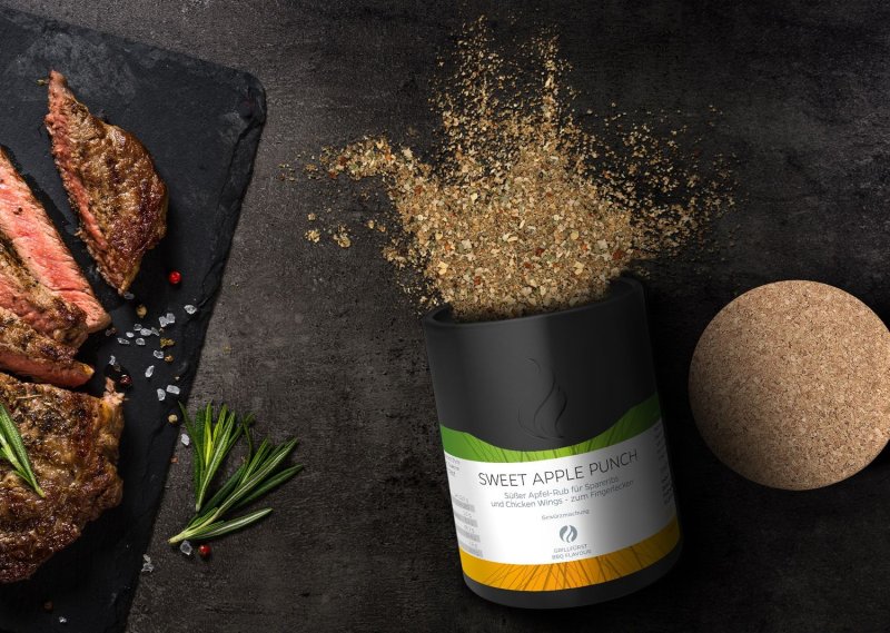 Grillfürst Sweet Apple Punch - Gewürzmischung BBQ Rub - Keramikdose 100g