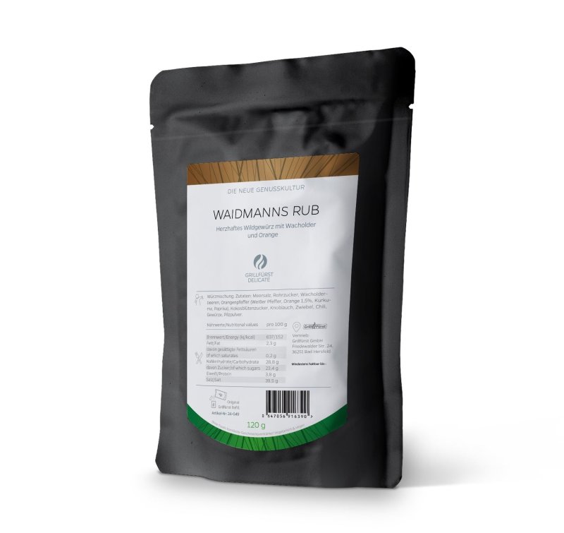 Grillfürst Waidmanns Rub - Wild-Gewürzmischung - Nachfüllbeutel 120g