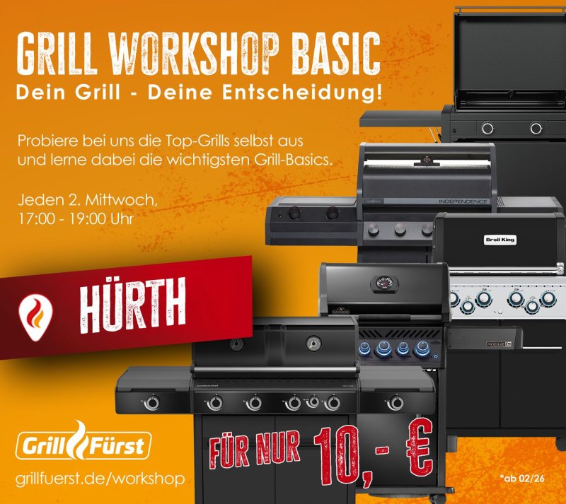 Grillfürst Grillkurs - Grill Workshop Basic - Mittwoch, 04.02.2026 - 17:00 Uhr - Hürth
