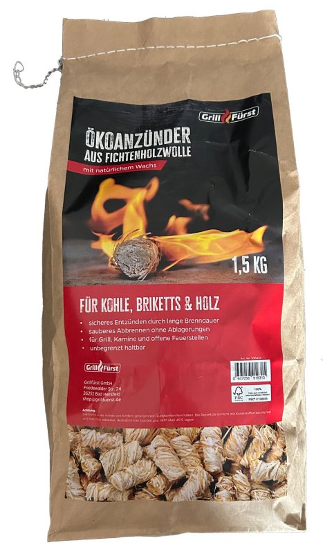 Grillfürst Grillanzünder - ökologischer Anzünder aus Fichtenholzwolle - 1,5 kg