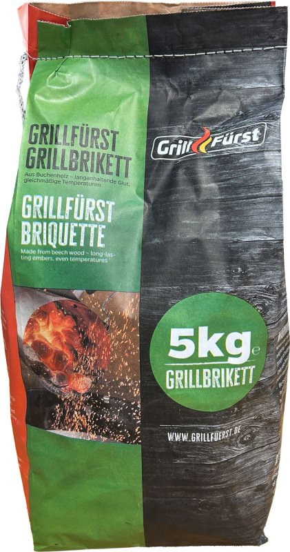 Grillfürst Grillbriketts 5kg - 100% Buche - FSC / DIN plus