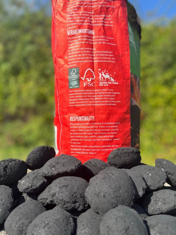 Grillfürst Grillbriketts 5kg - aus ökologisch wertvoller Produktion - 100% Eindringerbusch aus Namibia