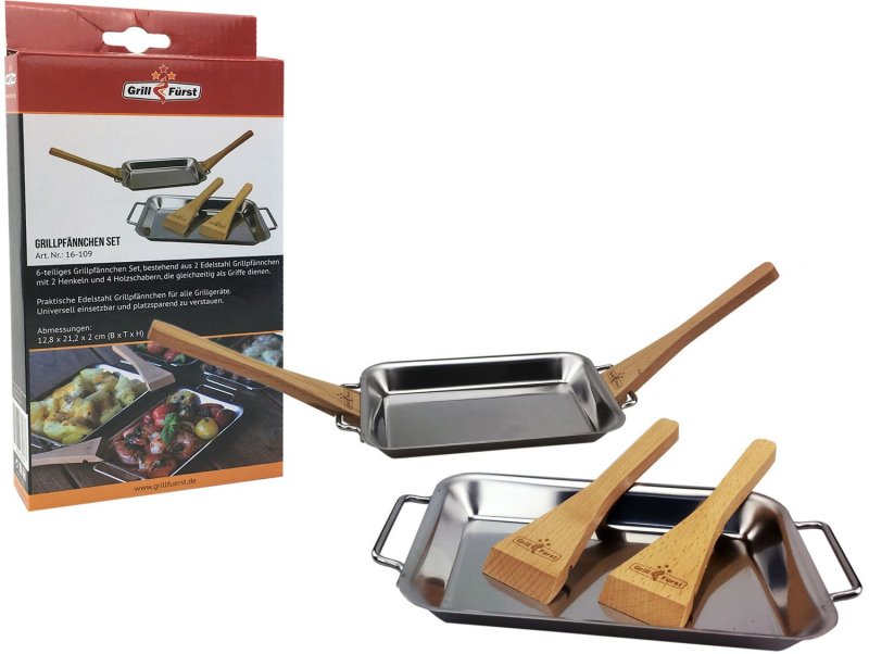 Grillfürst Grillpfännchen 2er Set mit Schabern