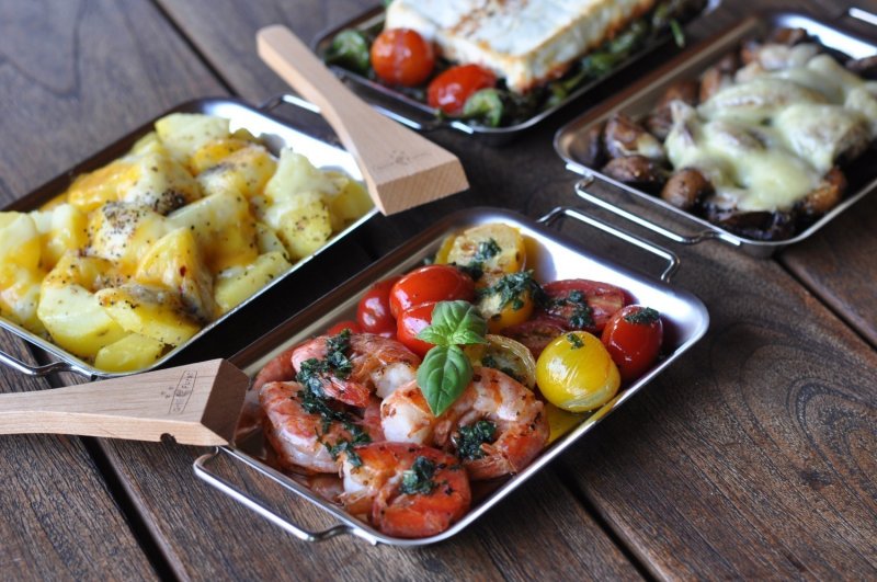 Grillfürst Grillpfännchen 2er Set mit Schabern