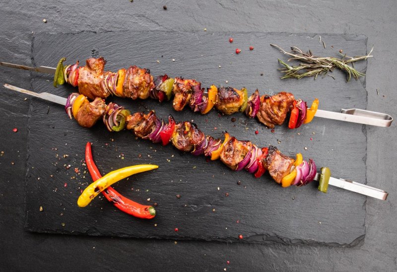 Grillfürst Edelstahl Spieße 60 cm - 6er Set - kompatibel mit Schaschlikset für Drehspieß