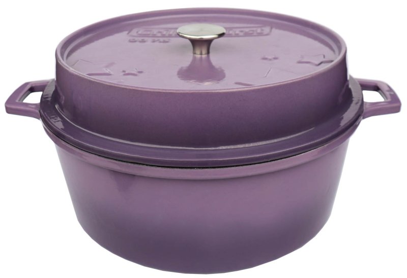 Grillfürst emaillierter Dutch Oven ohne Füsse DO7,5 - lila