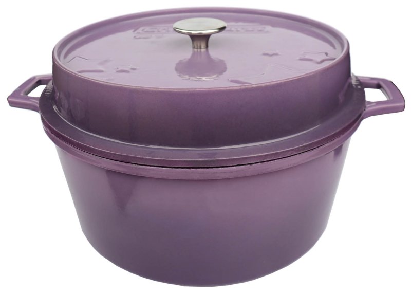 Grillfürst emaillierter Dutch Oven ohne Füsse DO9 - lila