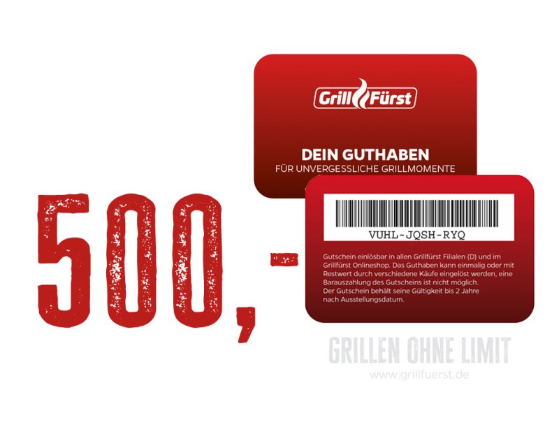 Grillfürst Geschenkgutschein 500€
