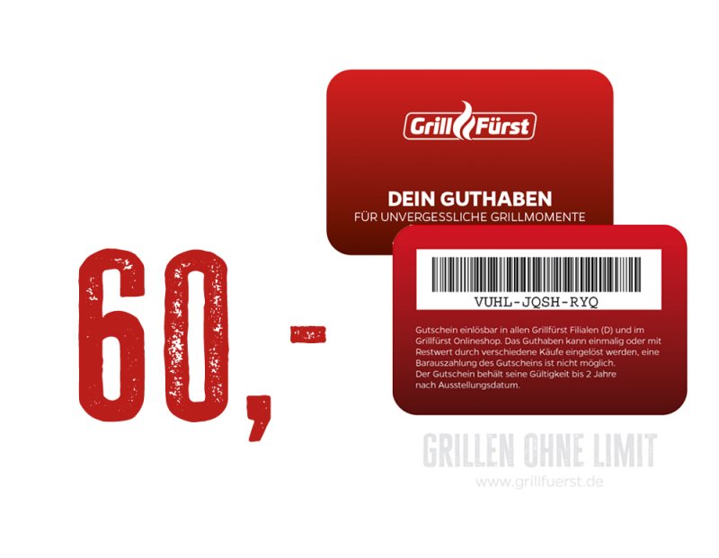 Grillfürst Geschenk Gutschein 60€