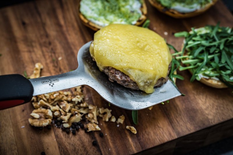 Grillfürst Hamburger Wender / Plancha Spatel  / Burgerwender 35 cm