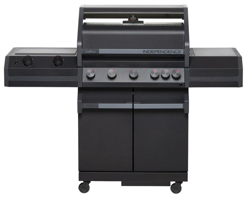 Grillfürst Independence P530G Gasgrill - mattschwarz - mit XXL Infrarotbrenner, Heckbrenner und Gusseisenrosten