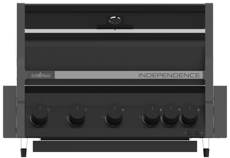 Grillfürst Independence P590E Einbaugrill - mattschwarz - mit Heckbrenner und Edelstahlrosten