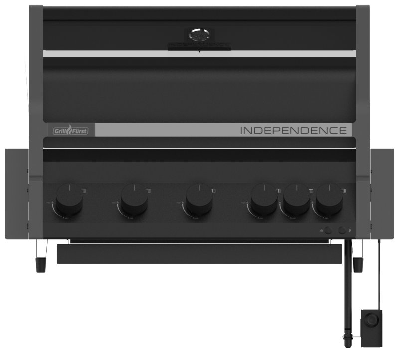 Grillfürst Independence P590E Einbaugrill - mattschwarz - mit Heckbrenner und Edelstahlrosten