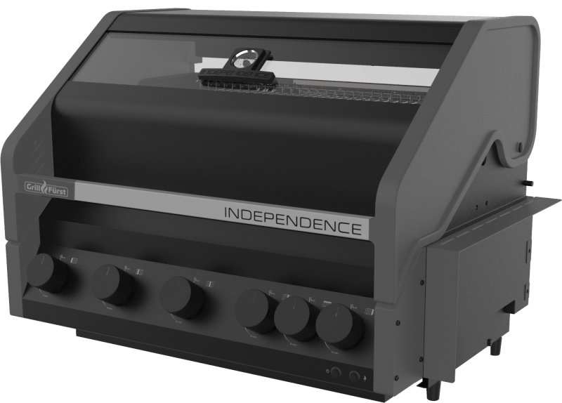 Grillfürst Independence P590E Einbaugrill - mattschwarz - mit Heckbrenner und Edelstahlrosten