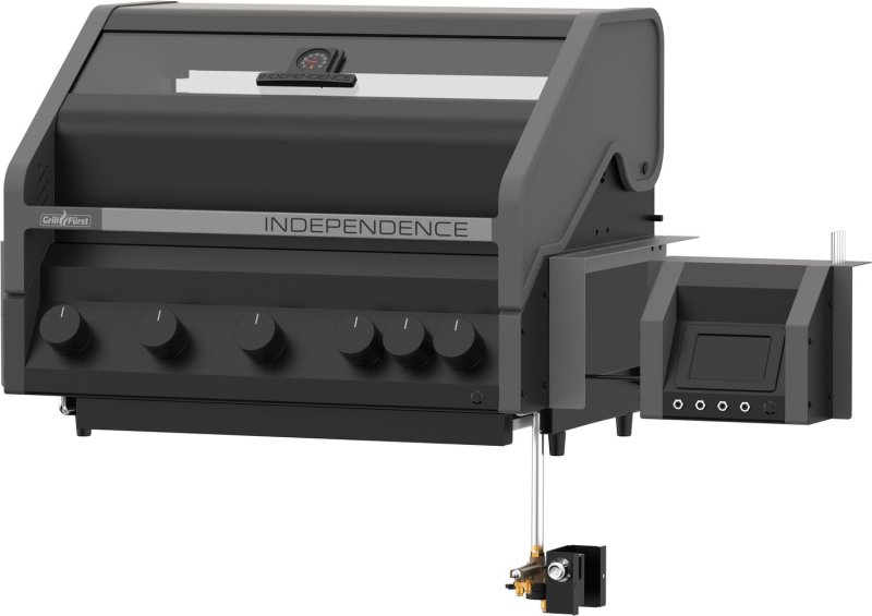 Grillfürst Independence P590E Smart Einbaugrill - mattschwarz - mit WLAN-Modul, Heckbrenner und Edelstahlrosten