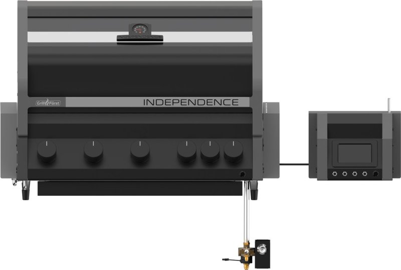 Grillfürst Independence P590E Smart Einbaugrill - mattschwarz - mit WLAN-Modul, Heckbrenner und Edelstahlrosten