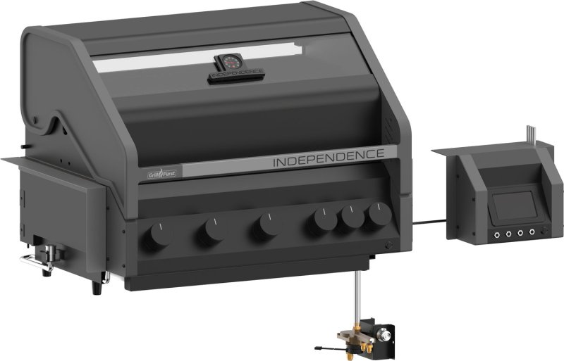 Grillfürst Independence P590E Smart Einbaugrill - mattschwarz - mit WLAN-Modul, Heckbrenner und Edelstahlrosten