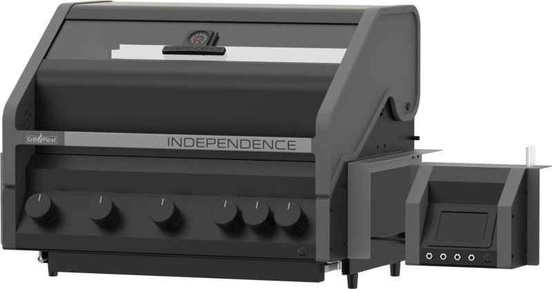 Grillfürst Independence P590E Smart Einbaugrill - mattschwarz - mit WLAN-Modul, Heckbrenner und Edelstahlrosten