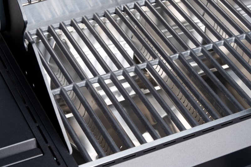 Grillfürst Independence P830G Doppelkammer Gasgrill - mattschwarz - mit XXL Infrarotbrenner, Seitenkocher, Heckbrenner und Gusseisenrosten