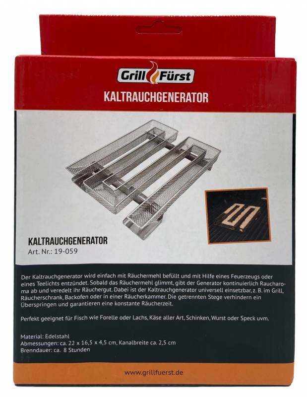 Grillfürst Kaltrauchgenerator / Räucherschnecke eckig