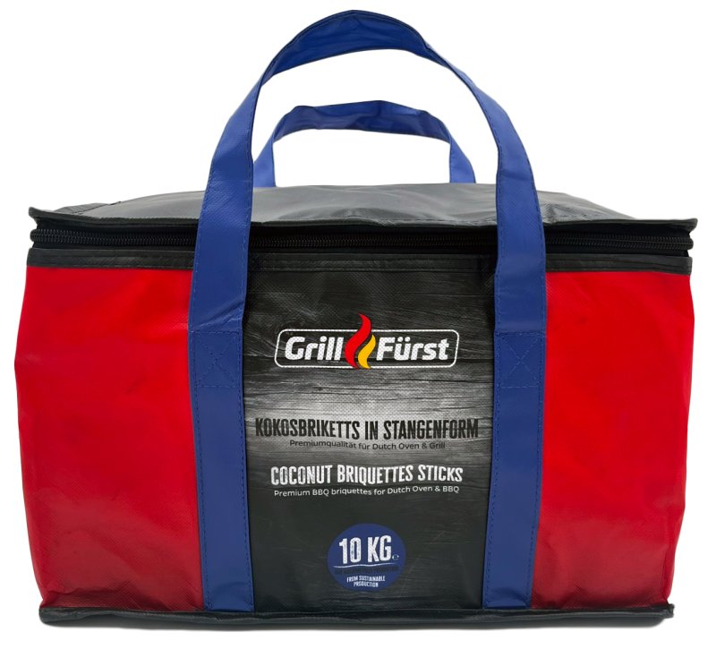 Grillfürst Kokosbriketts in Stangenform - 20 kg - ideal für Dutch Oven und Grill