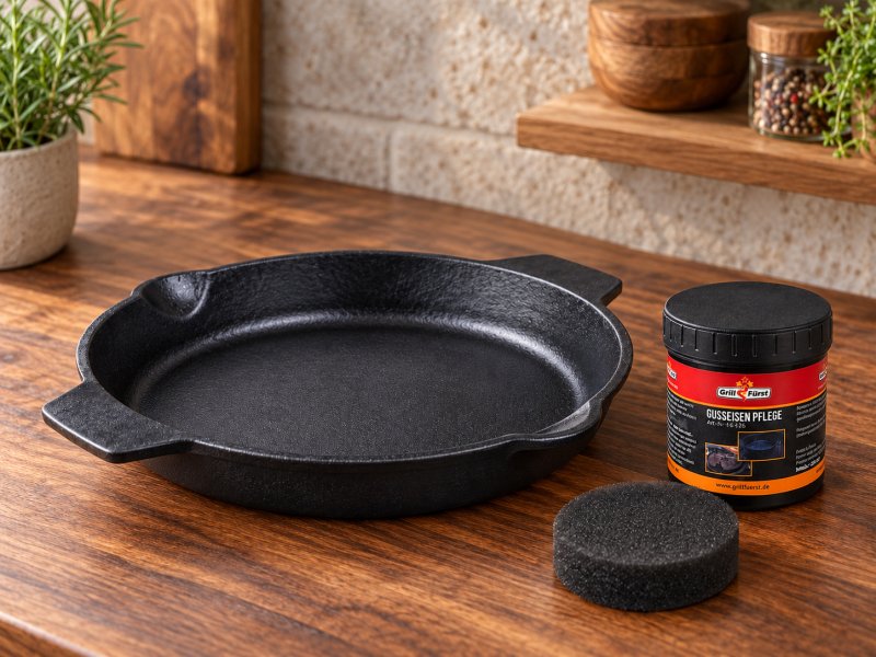 Grillfürst Kokosnuss-Pflegepaste für Gusseisen / Dutch Oven 250ml mit Schwamm