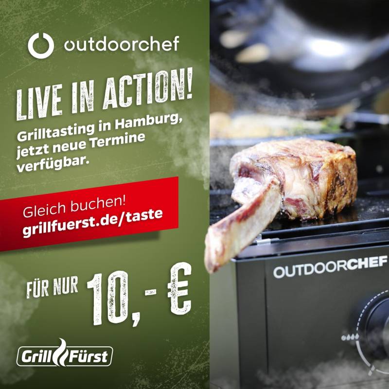 Outdoorchef live in Action - Das Grilltasting! Mittwoch, 29.05.2024 - 17:00 Uhr - Hamburg Fischmarkt