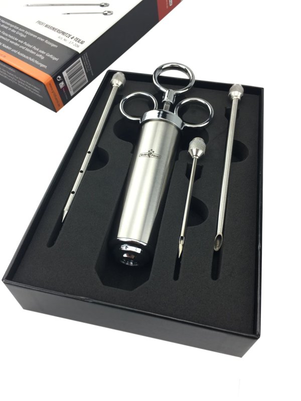 Grillfürst Profi Marinierspritze aus Edelstahl