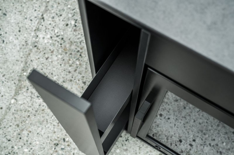 Grillfürst Moments Sideboard - Cocktailbar mit Kühlschrank, Apothekerschrank und Tür mit Staufach - Nero - 120 cm