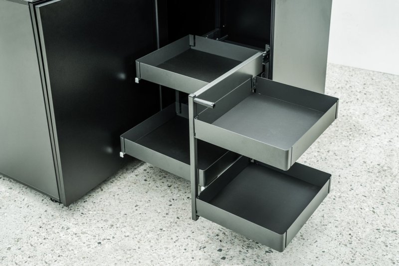 Grillfürst Moments Eckschrank mit Auszug rechts - Nero - 120 cm