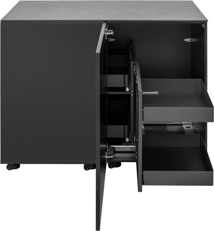 Grillfürst Moments Eckschrank mit Auszug rechts - Nero - 120 cm