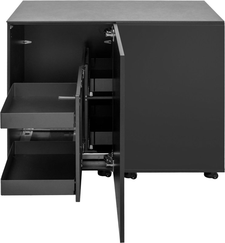 Grillfürst Moments Eckschrank mit Auszug links - Nero - 120 cm