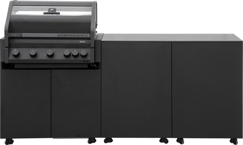 Grillfürst Moments Grillküche mit Independence P590E Gasgrill und Schrank mit 2 Türen - Nero / Eter