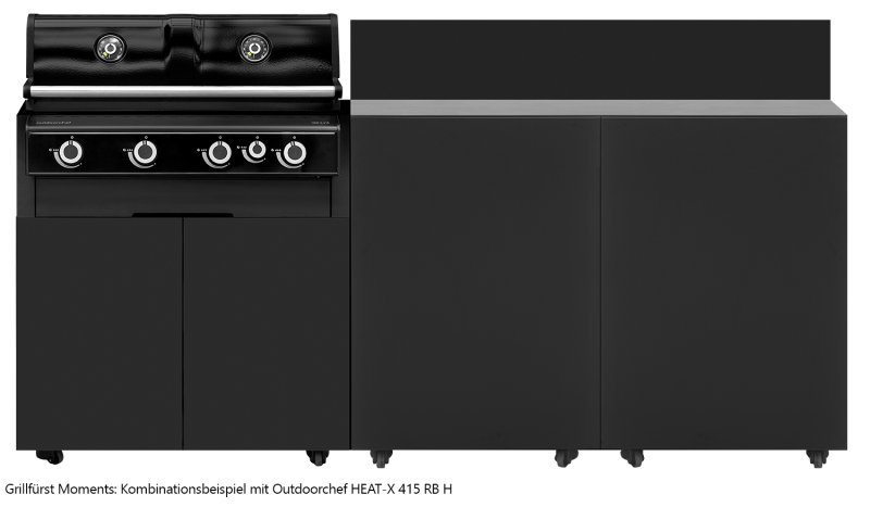 Grillfürst Moments Outdoorchef HEAT-X 415 RB H Gasgrill - Nero