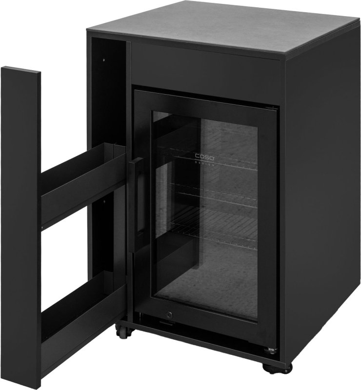 Grillfürst Moments Sideboard - Cocktailbar mit Kühlschrank, Apothekerschrank und Tür mit Staufach - Nero - 120 cm