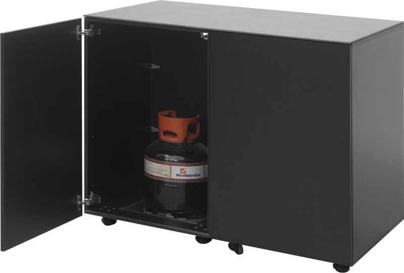 Grillfürst Moments Sideboard mit Tür, Einlegeboden und Gasflaschenschrank - Nero - 120 cm