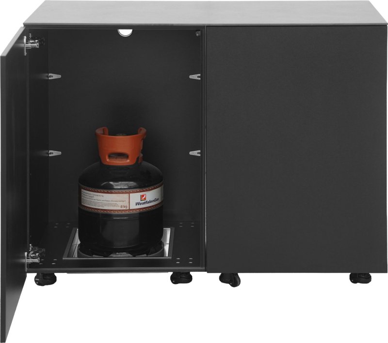 Grillfürst Moments Sideboard mit Tür, Einlegeboden und Gasflaschenschrank - Nero - 120 cm