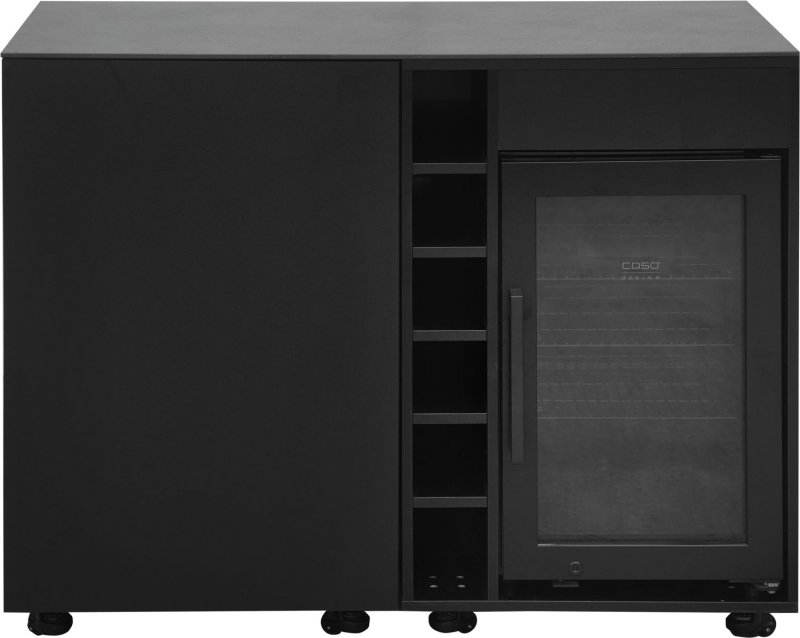 Grillfürst Moments Sideboard - Cocktailbar mit Kühlschrank, Flaschenregal und Tür mit Staufach - Nero - 120 cm