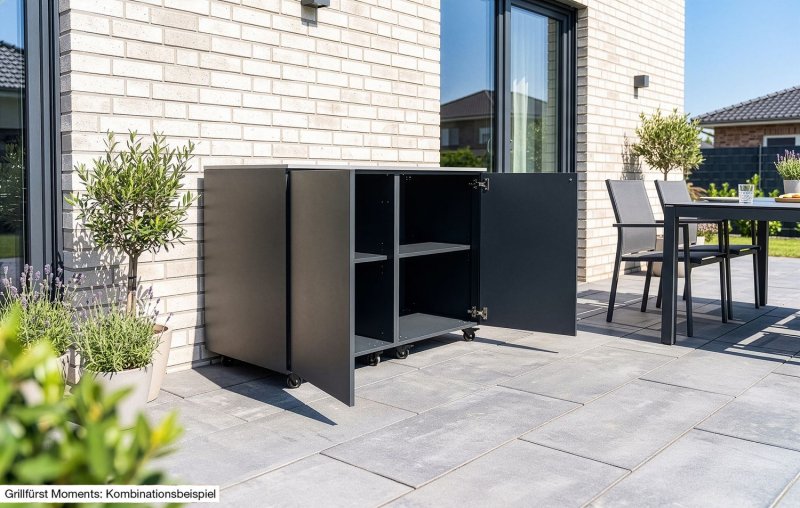 Grillfürst Moments Sideboard mit Türen und Einlegeböden - Nero - 120 cm