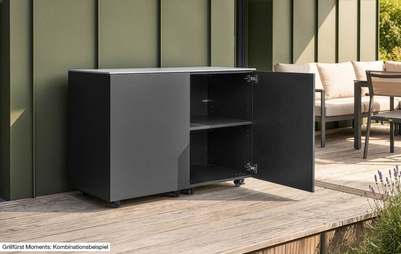 Grillfürst Moments Sideboard mit Türen und Einlegeböden - Nero - 120 cm