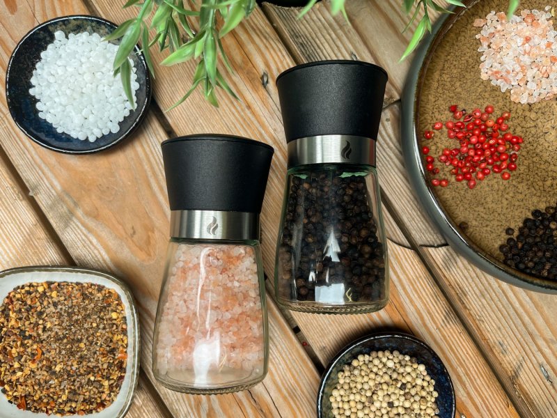 Grillfürst Gewürzmühle 3er Set - für Salz, Pfeffer, Gewürze und Gewürzmischungen