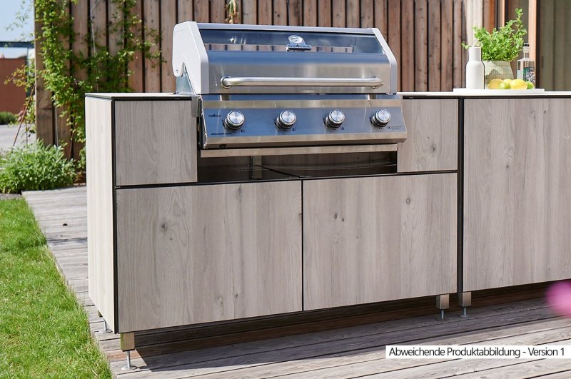 Grillfürst Outdoor Küche Grillschrank Modul OKG130 Eiche